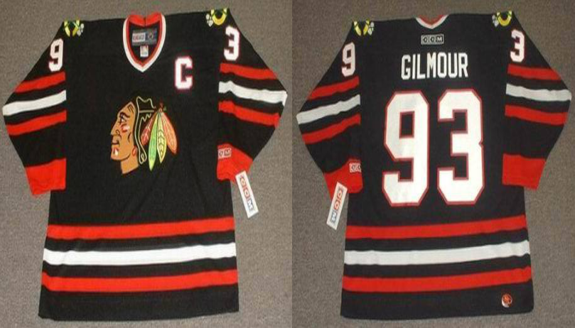 2019 Men Chicago Blackhawks 93 Gilmour black CCM NHL jerseys